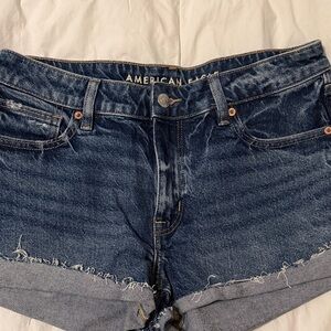American Eagle Indigo Denim Shorts with Contrast Stitching